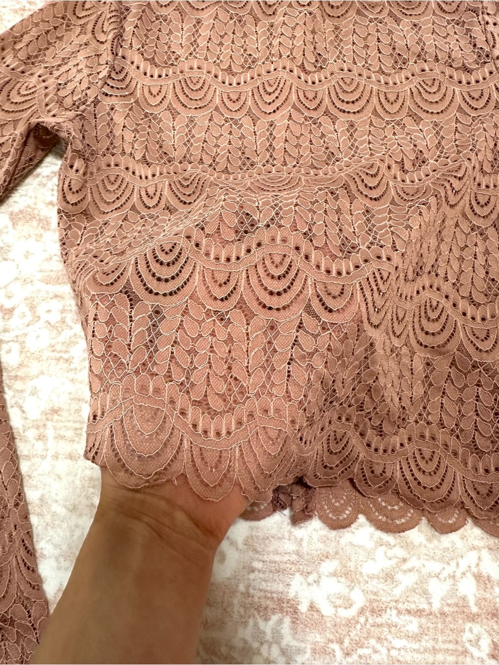Dusty Rose 🪷 Lace Long Sleeve Top - Picture 4 of 11